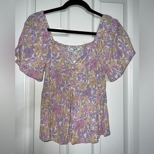 🌸 NWT! Pink & Lilac Boho Floral Blouse
